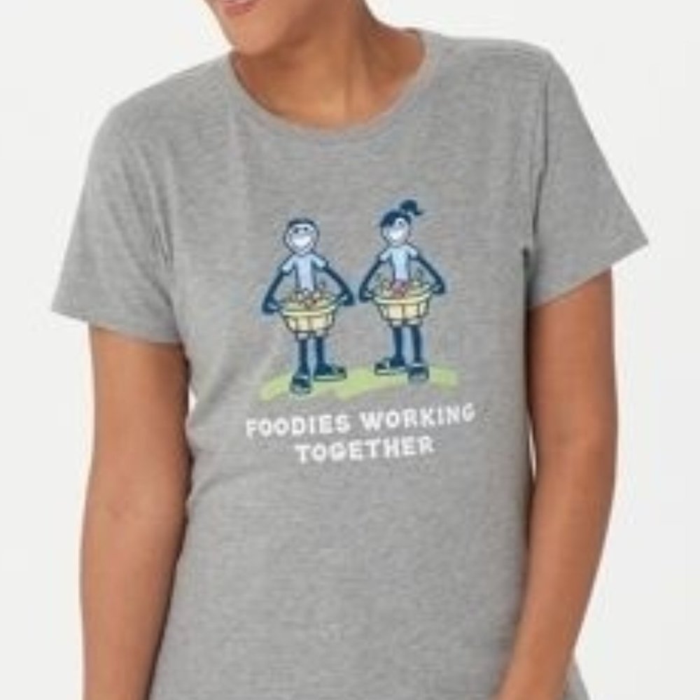 Life Is Good Foodies Working Together Graphic Cotton T Shirt L